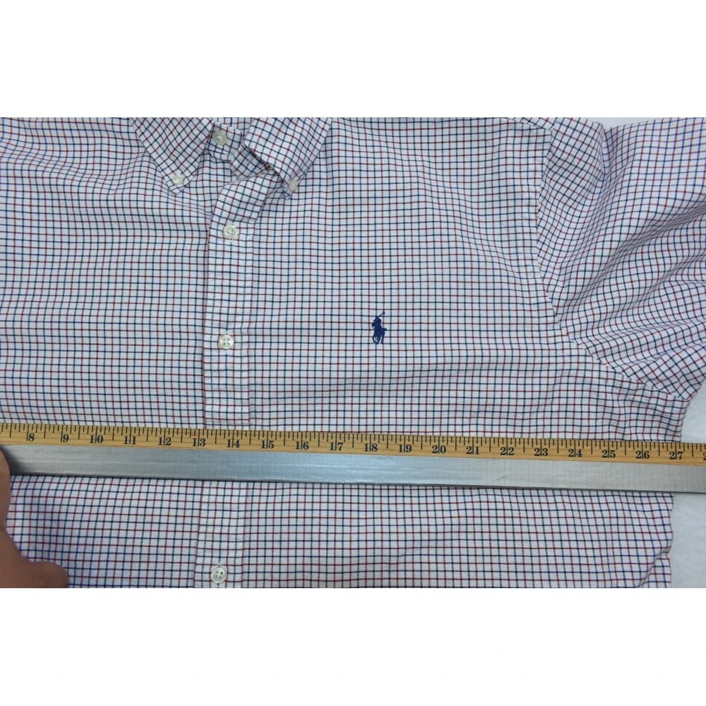 Ralph Lauren Classic Fit Men's Shirt Size XXL White/Red Plaid Check Button Down